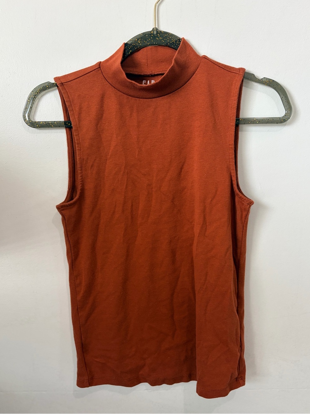 GAP Rust Burnt Orange Mock Neck Modern Tank Top - Size M
